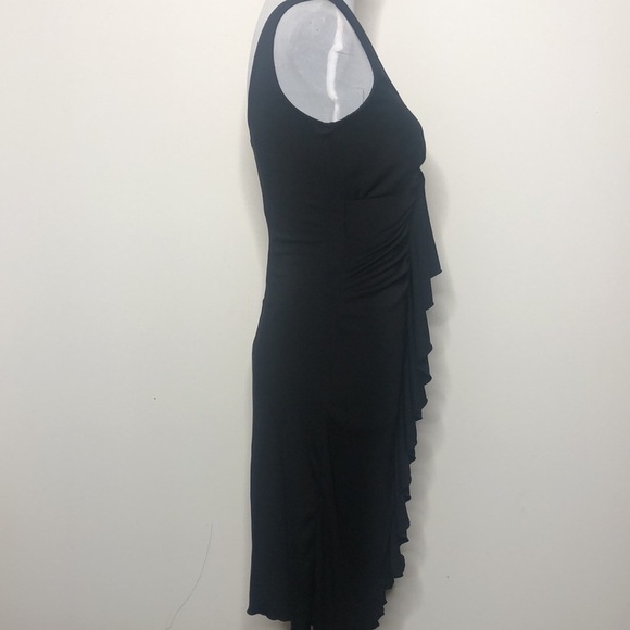 Black scrunch front ripple down v neck dress size small - Picture 8 of 14
